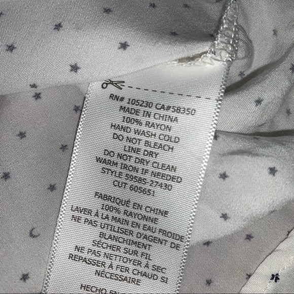 Soft Joie Star & Moon White & Navy Button Down Top Shirt Blouse size Small - Picture 6 of 6